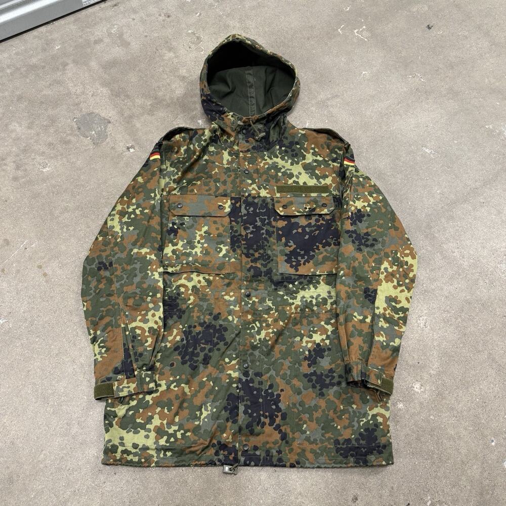 Vintage 2001 German Flektarn Field Jacket Parka Camo Large Military Surplus